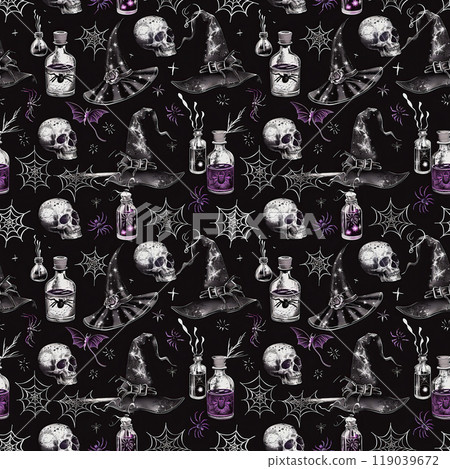 Halloween seamless pattern spooky background Halloween seamless pattern spooky background 119039672