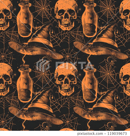 Halloween seamless pattern spooky background 119039673