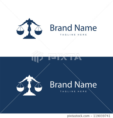 Simple legal scale logo justice court simple black silhouette template design 119039741