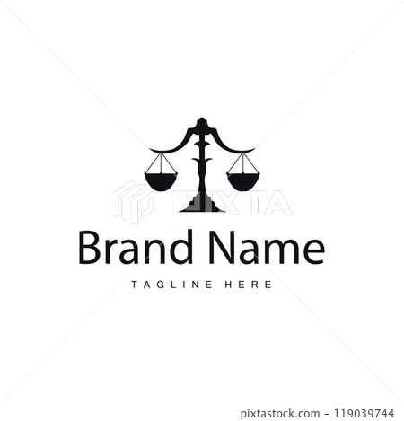 Simple legal scale logo justice court simple black silhouette template design Simple legal scale logo justice court simple black silhouette template design 119039744