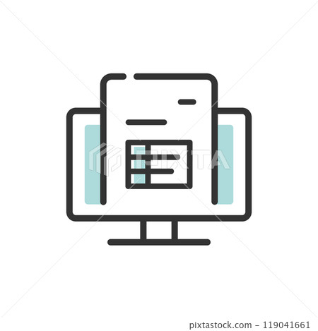 Icon for creating documents on a computer (misprint, blue) Icon for creating documents on a computer (misprint, blue) 119041661