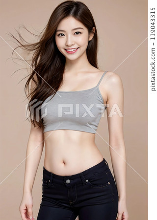 健身俱樂部的年輕女模特 119043315