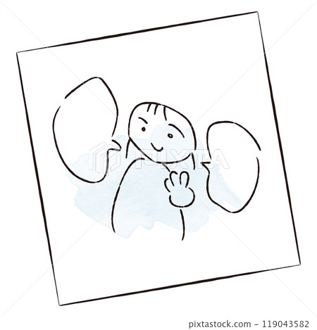 描繪一個人的粗略草圖的圖像插圖 119043582