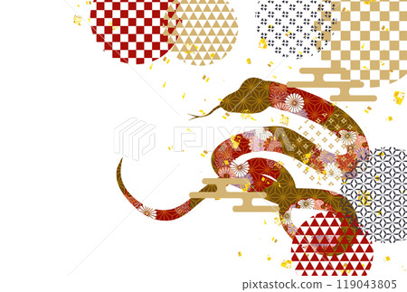 蛇新年賀卡生肖背景 蛇新年賀卡生肖背景 119043805