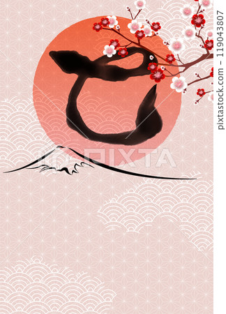 Snake New Year's card zodiac background 119043807