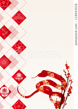 蛇新年賀卡生肖背景 119043816