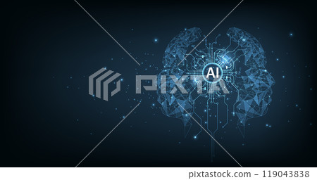 Electronic brain and Concept of artificial intelligence(AI). 119043838