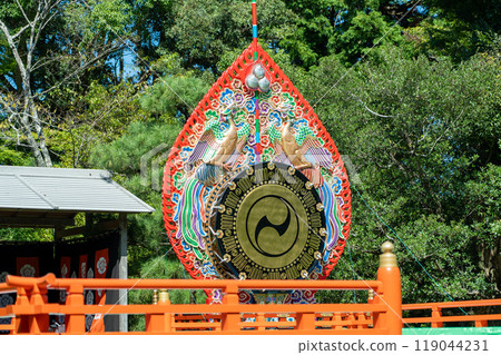 The stage for the Autumn Kagura Festival held at Ise Shrine in Ise, Mie Prefecture 119044231
