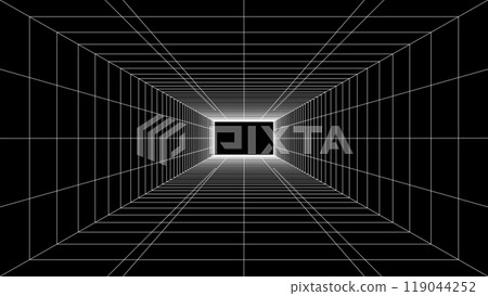 深層隧道線框虛擬空間背景向量素材 119044252