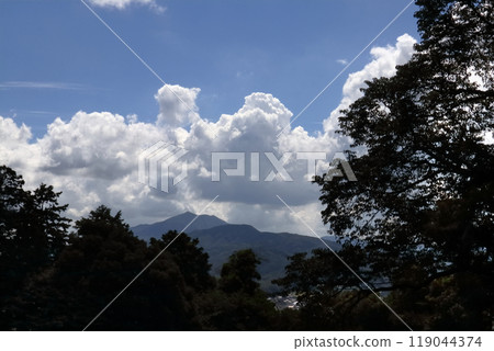 浪漫的茨城縣（在富宮觀音正殿手牽手的筑波山，從後面看起來很雄偉） 櫻川市 119044374