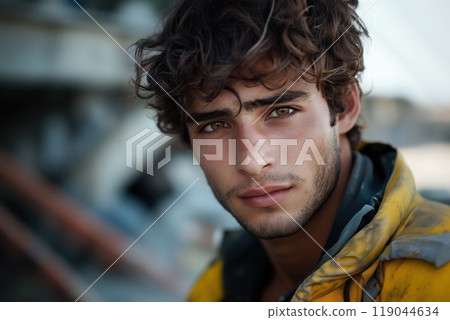 在建築工地工作的庫德族男工人 119044634