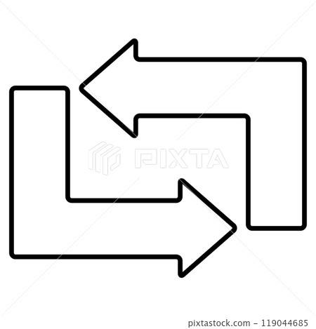 Black line: Simple rotating arrow Black line: Simple rotating arrow 119044685