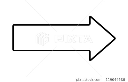 黑線簡單水平箭頭 黑線簡單水平箭頭 119044686