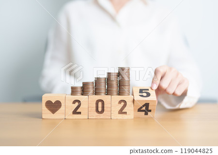 2024 end year to Happy New Year 2025 with Doctor, heart shape and coins stack. Money for Healthcare cost, Money Saving, Health Insurance, Medical, Donation and Financial concept 2024 end year to Happy New Year 2025 with Doctor, heart shape and coins stack. Money for Healthcare cost, Money Saving, Health Insurance, Medical, Donation and Financial concept 119044825
