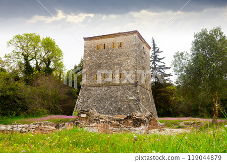 Venetian tower in Archaeological site of Butrinto in Albania 119044879