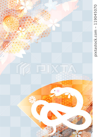 蛇新年卡片剪影背景 蛇新年卡片剪影背景 119045070