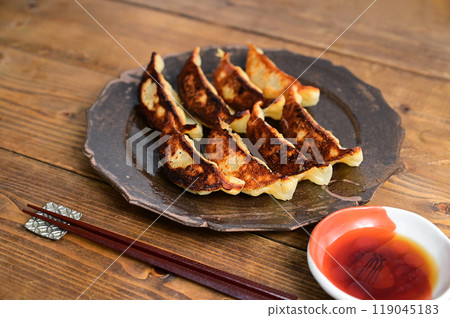 Fried dumplings with kimchi Fried dumplings with kimchi 119045183