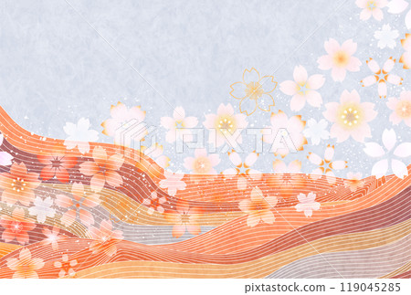 Japanese pattern cherry blossom New Year's card background Japanese pattern cherry blossom New Year's card background 119045285