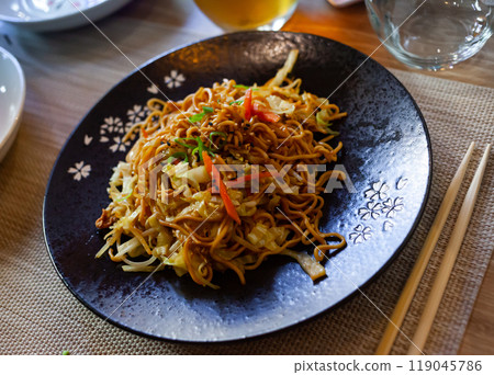 Japanese dish fried noodles Yakisoba Japanese dish fried noodles Yakisoba 119045786