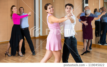 young woman with partner dance waltz 119045822