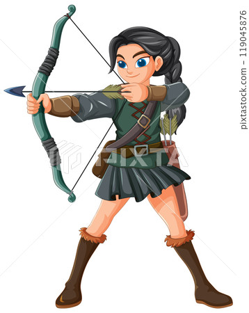 Female Archer in Action 119045876
