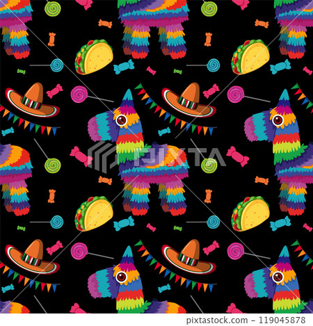 Colorful Fiesta Seamless Pattern 119045878