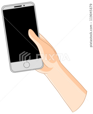 Hand Holding Smartphone Illustration 119045879