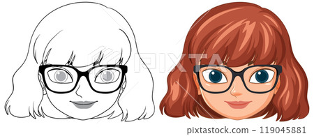 Vector Illustration of Woman's Face Vector Illustration of Woman's Face 119045881