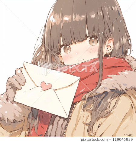 A girl with a love letter A girl with a love letter 119045939