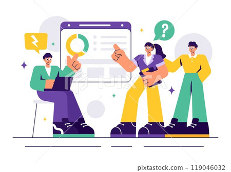 Vector Illustration of Conflict Resolution and Management featuring Two Social Groups with Different Opinions and Disagreements in a Flat Background 119046032