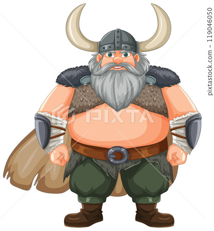 Cartoon Viking Warrior Illustration 119046050