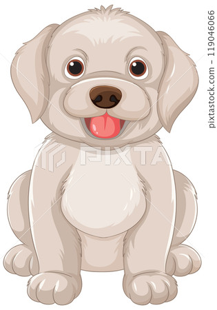 Happy Cartoon Puppy Illustration Happy Cartoon Puppy Illustration 119046066