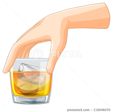 Hand Holding a Whiskey Glass 119046070