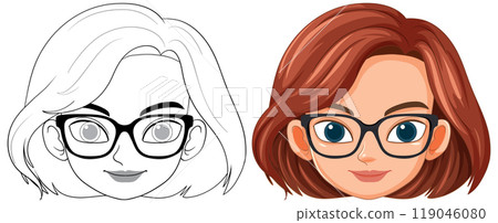 Vector Illustration of Woman's Face 119046080