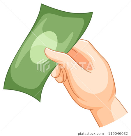 Hand Holding Green Banknote Hand Holding Green Banknote 119046082