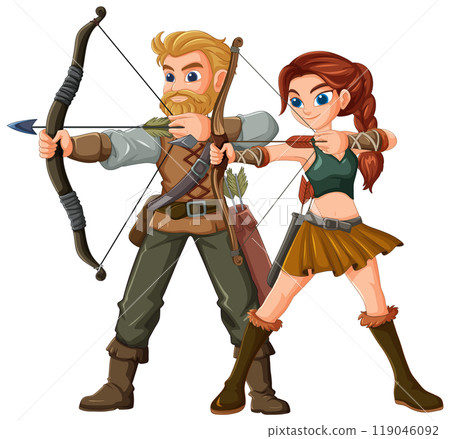 Archery Duo in Action 119046092