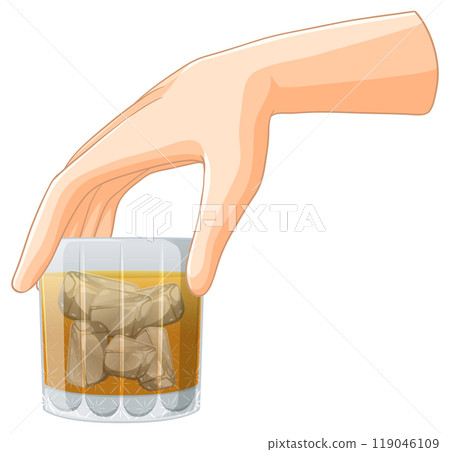 Hand Holding Whiskey Glass Hand Holding Whiskey Glass 119046109