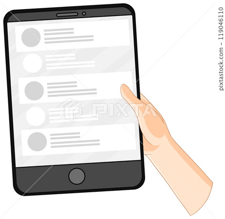 Hand Holding a Smartphone Illustration Hand Holding a Smartphone Illustration 119046110