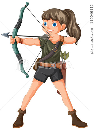 Young Archer Ready to Shoot 119046112