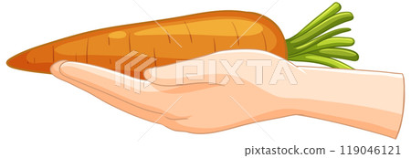 Hand Holding a Fresh Carrot 119046121
