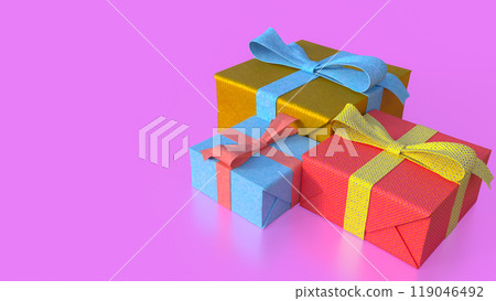 The Gift box for celebrate or holiday concept 3d rendering. The Gift box for celebrate or holiday concept 3d rendering. 119046492