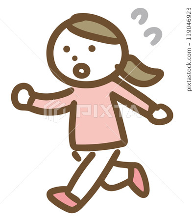 一位身著休閒服的年輕女子正全力奔跑（全身鏡頭） 119046923
