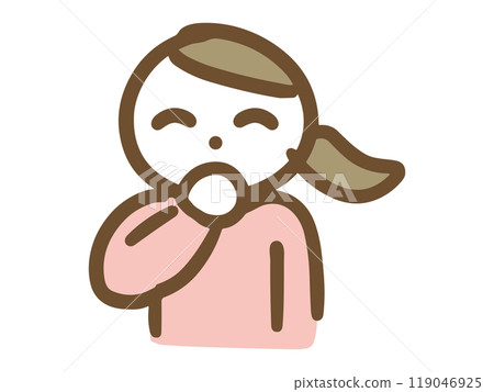 女人用手摀著嘴微笑 119046925