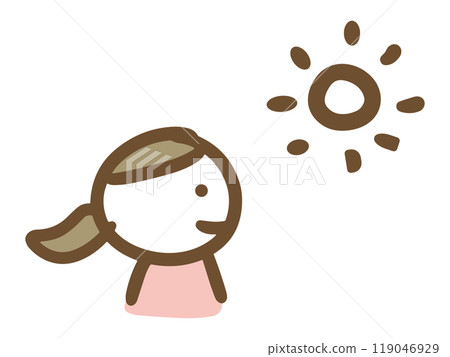 Woman looking at the sun 119046929