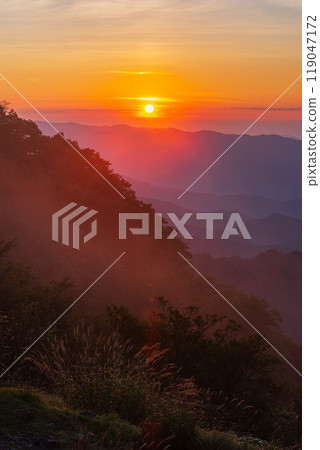 Dawn from Mount Akagi and Torii Pass 119047172