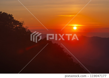 Dawn from Mount Akagi and Torii Pass 119047177