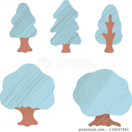 Winter trees forest plants decorations icons watercolor hand-drawn cute stylish illustration material set Winter trees forest plants decorations icons watercolor hand-drawn cute stylish illustration material set 119047981