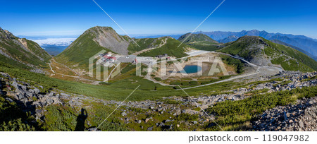 乘鞍山,左起:惠美須岳、榻見平山、真岳、鶴池山、鬼湯山、從富士見山拍攝的大黑山。 乘鞍山,左起:惠美須岳、榻見平山、真岳、鶴池山、鬼湯山、從富士見山拍攝的大黑山。 119047982