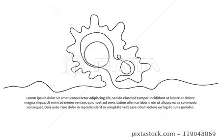 Virus one continuous line design. Decorative elements drawn on a white background. Virus one continuous line design. Decorative elements drawn on a white background. 119048069