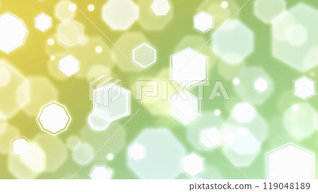 “綠色背景上發光的鏡頭光暈。” 119048189